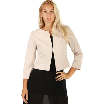 TopMode Dámské jednobarevné sako s 3/4 rukávem - i pro plnoštíhlé 803425
