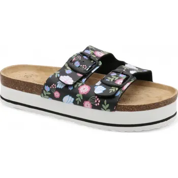 Dámské pantofle SAMLUX® Dámské korkové pantofle na platformě 8002 black Barva: Black, Velikost: 41