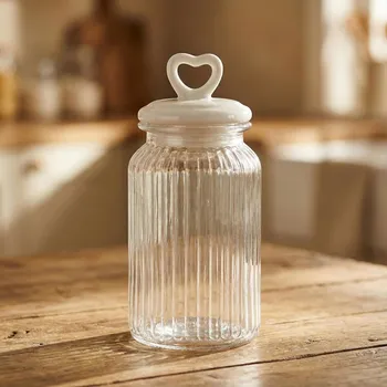 Dóza na potraviny Ozdobná sklenice s víčkem IVORY 1,3&nbsp;l