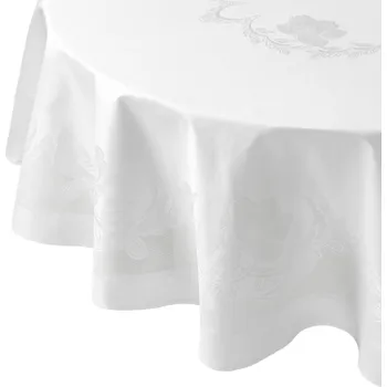 ubrus Bílý damaškový ubrus Rosanna Rozměr: 130/225 ovál