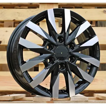 Disk Alu kola Racing Line B3023, 16x6.5 6x130 ET54, černá + leštění (zátěžová) vhodné pro Mercedes Sprinter (6x130)