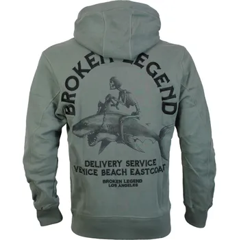 Pánské oblečení Pánská mikina Yakuza Premium s kapucí BL211 grey olive velikost: S