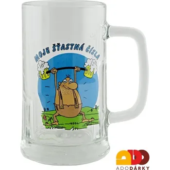Sklenice Půllitr "Moje šťastná čísla" (Skleněný krýgl s vtipným potiskem)