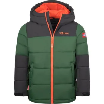 Trollkids Dětská zateplená bunda Narvik Jacket Pro nepromokavá zimní zelená (604-322) 92