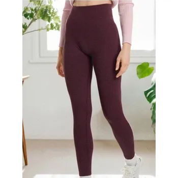 Dámské legíny Sinsay - Žebrované legíny - burgundy - 275FK-93X - 275FK-93X-XXL