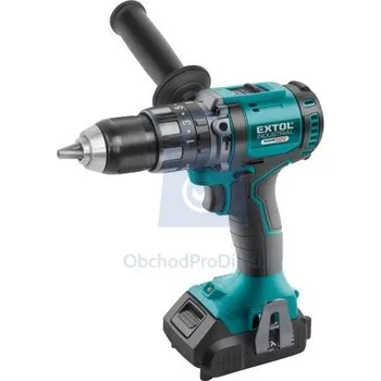 Vrtací šroubovák s příklepem 80 Nm, aku brushless SHARE20V, EXTOL INDUSTRIAL nabíječka + akumulátor 2000 mAh, balení 1 ks