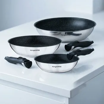 Sada nádobí Sada 3 pánví s odnímatelnou rukojetí Konighoffer Colate 20 cm 24 cm 28 cm