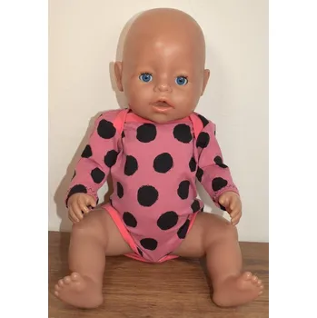 Doplněk pro panenku Body Růžové s černými tečkami