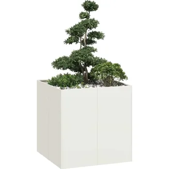 Truhlík OMAXI Truhlík bílý 80x80x80 cm ocel 676641