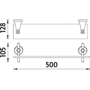 Nimco Polička bez ohrádky, 50 cm LA 19091-65