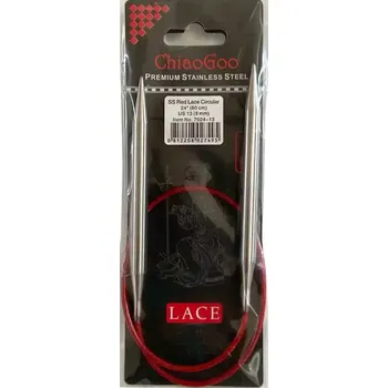 Jehlice ChiaoGoo Kruhové Fixní Jehlice 60Cm 9mm (ChiaoGoo RED Lace™ SS Circulars 24" 60Cm 9mm)