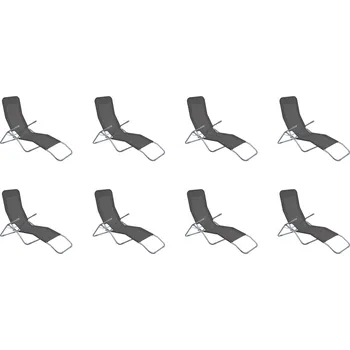 Zahradní lehátko IWHome Plážové lehátko SIESTA šedé IWH-10160007 sada 8ks