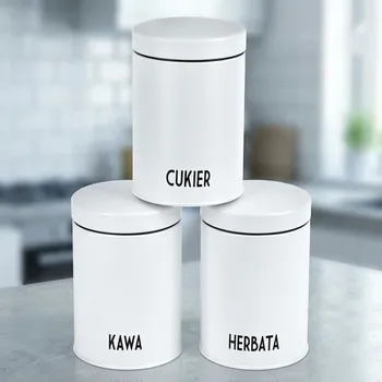 Dóza na potraviny Plechové dózy na potraviny (nádoby) KONIGHOFFER CONCEPT bílé 3 ks