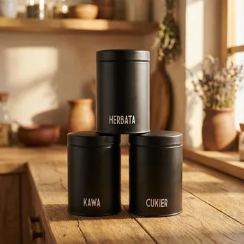 Dóza na potraviny Plechové dózy na potraviny (nádoby) KONIGHOFFER CONCEPT černé 3 ks