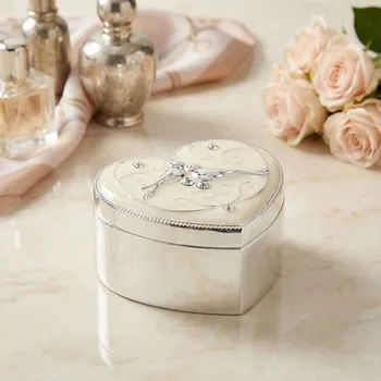 Šperkovnice Pouzdro srdce holub 7 × 7 × 4 cm