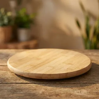 Otočný bambusový podnos kulatý 32 x 3,5 cm