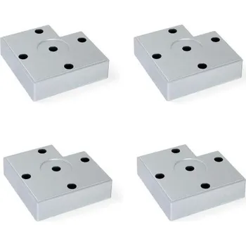 Emuca 2023025 Nábytkové nožičky, nábytkové nožičky z metalického plastu, sada 4 nožiček výška 15mm,