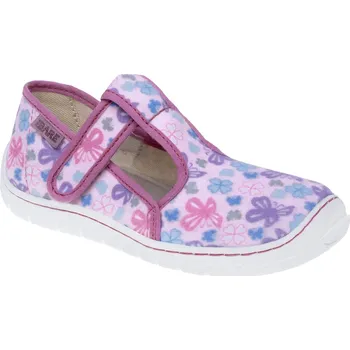 Dívčí bačkory Papuče / bačkory - růžová s motýlky (na suchý zip) 5102454, Fare bare Velikost: 26