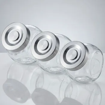 Dóza na potraviny TADAR TODY SILVER skleněné dózy na koření 190 ml 3 ks.