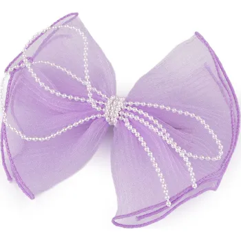 Náramek Sponka do vlasů mašle, střední, 4 fialová lila