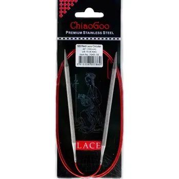 Jehlice ChiaoGoo Kruhové Fixní Jehlice 100Cm 6mm (ChiaoGoo RED Lace™ SS Circulars 40" 100Cm 6mm)
