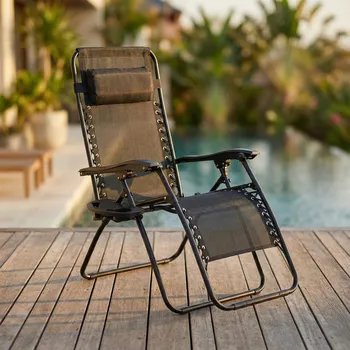 Zahradní lehátko Zahradní plážové gravitační lehátko Tadar 66 x 160 cm černé