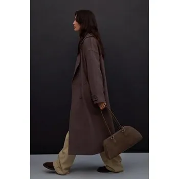 Dámský kabát Estro Kabát ER00117931 Hnědá Loose Fit L