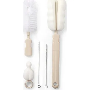 BabyOno Sada kartáčů na čištění lahví a saviček BÉŽOVÁ