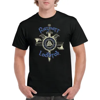 levne-bavlnene-tricko-potisk-viking-Ragnarr-Lodbrok Barva: Black -černá, velikost: 5XL