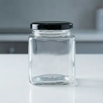 Dóza na potraviny Skládka / Skleněná nádoba na sypké produkty s víkem TADAR BELO 0,3 l