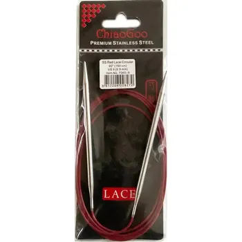 Jehlice ChiaoGoo Kruhové Fixní Jehlice 150Cm 5,5mm (ChiaoGoo RED Lace™ SS Circulars 60" 150Cm 5,5mm)