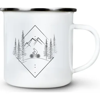 Pánské oblečení Horský trail, černý potisk - Plechový hrnek VELKÝ 400ml (500 ml po okraj) - 400 ml