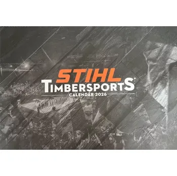 Kalendář Kalendář STIHL Timbersports 2026 (04210900001) (Reklamní kalendář Timbersport STIHL 2026. Dvanáct tématických obrázků. Formát A2. Kalendář STIHL STS pro rok 2026 ve formátu A2 (594 mm x 420 mm) s drátěnou vazbou, 12 listů.)