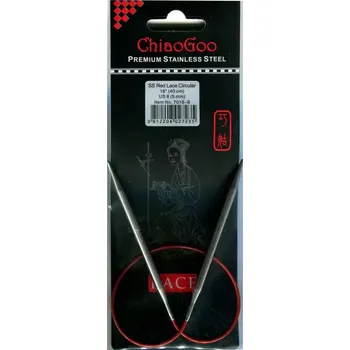Jehlice ChiaoGoo Kruhové Fixní Jehlice 40Cm 5mm (ChiaoGoo RED Lace™ SS Circulars 16" 40Cm 5mm)