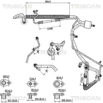 Vedení klimatizace Vysokotlaké / nízkotlaké vedení, klimatizace Triscan A/S 9010 28050