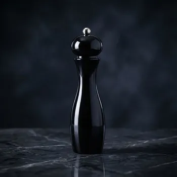 Mlýnek na koření Plastový ruční mlýnek na pepř a sůl CAYENNE černý 18 cm