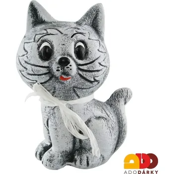 Pokladnička Pokladnička kočka šedá 17 cm (Pokladnička ve tvaru roztomilého koťátka)
