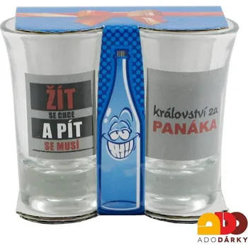 Sklenice Sada 2 odlivek - Žít se chce a pít se musí 0,025 l