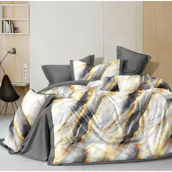 Povlečení NOVINKA 2026 ! Exkluzivní oboustranné Bavlněné povlečení s 3D efektem 140x200/70x90 cm - ZLATÁ ŽÍLA