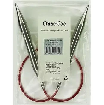 Jehlice ChiaoGoo Kruhové Fixní Jehlice 60Cm (ChiaoGoo RED Lace™ SS Circulars 24" 60Cm )