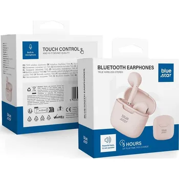 Sluchátka BLUE STAR bezdrátová sluchátka bluetooth TWS FI7 pudrově růžová