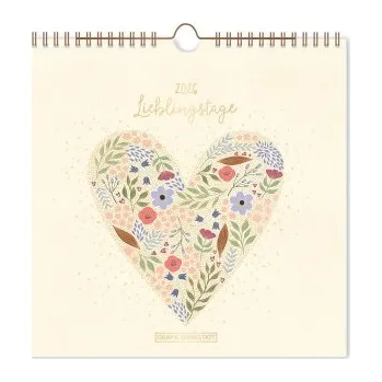 Kalendář Wandkalender quadratisch 2026 Lieblingstage (DE)