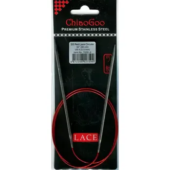 Jehlice ChiaoGoo Kruhové Fixní Jehlice 80Cm 3,5mm (ChiaoGoo RED Lace™ SS Circulars 32" 80Cm 3,5mm)