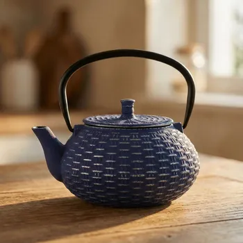 Konvice na čaj Čajová konvice s infuzérem litinová Konighoffer Hanako Silver 0,8 l modrá