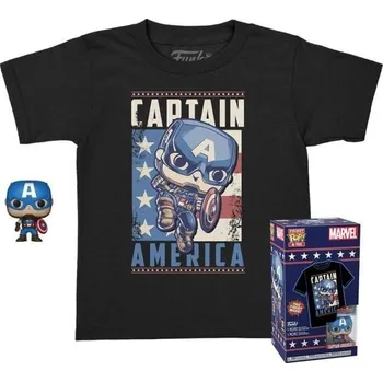 Figurka Funko pocket POP & Tee: Marvel - Captain America (velikost XL)