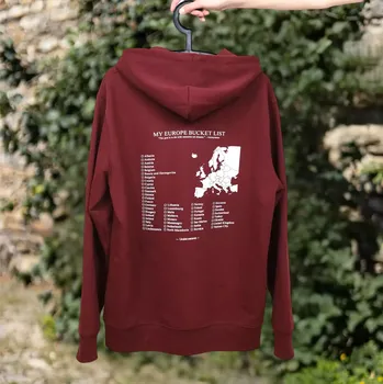 Pánská móda Europe - cestovatelská mikina odškrtávací - Vínová , M