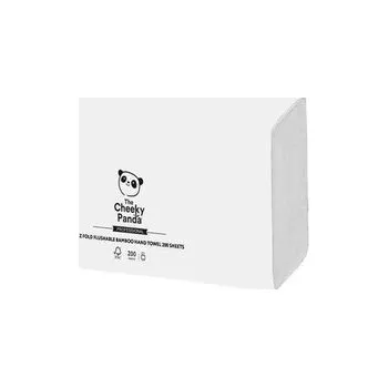 Podlahový mycí stroj Ručníky, bílá, bambusové, 2-vrstvé, skládané Z, 15x 200 útržků, CHEEKY PANDA ZHANDTW15