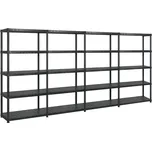 Úložný regál 5patrový černý 366 x 45,7 x 185 cm plast Černý3059862
