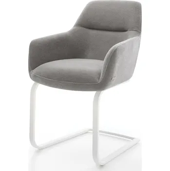 Jídelní židle DELIFE Jídelní židle Pejo-Flex strukturovaná látka Měkký šedá jídelní židle plochá bílá taštičkové pružiny