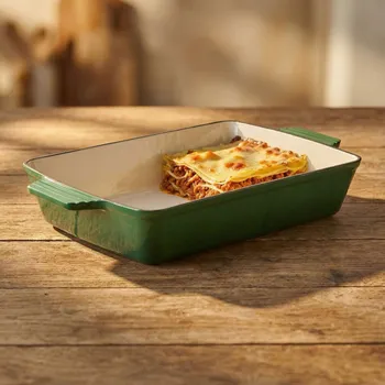Hrnec Smaltovaný litinový pekáč Konighoffer 39 × 23 × 7 cm zelený